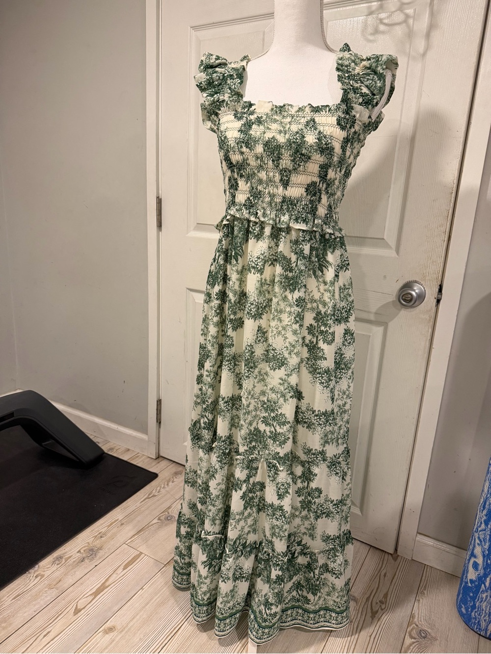Max Studio Floral Ruffle Toille Maxi Dress